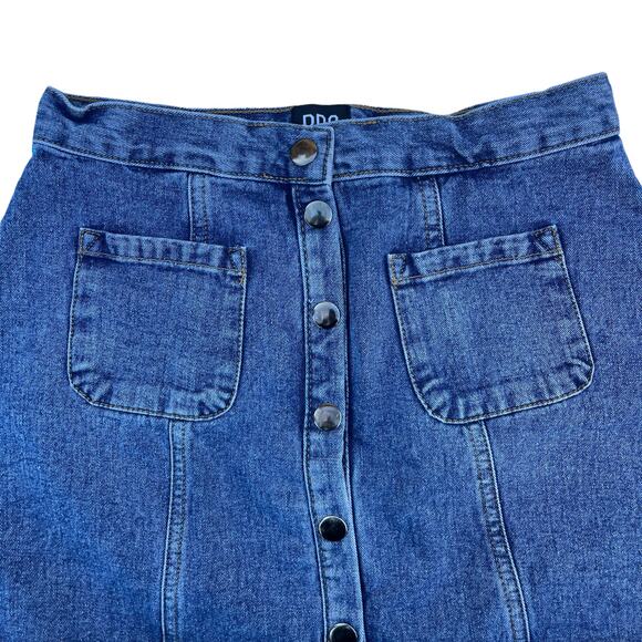 Y2K Urban Outfitters Retro 90's BDG A Line Button Down Denim Mini Skirt Med - Picture 2 of 5